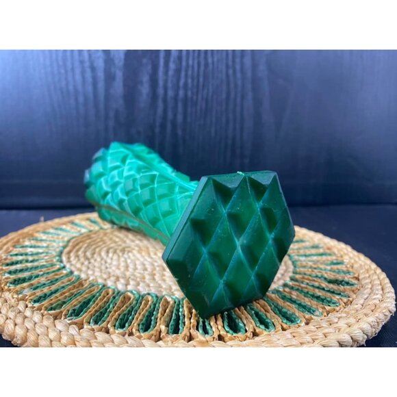 1930s Czech Bohemia Green Malachite Vase Hatpin Holder Gift for Her Mom Daughter - Picture 4 of 4